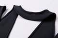 Deep v-neck black sexy strappy halter bandage dress sleeveless 3