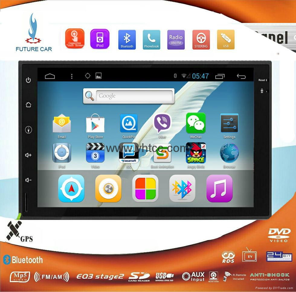  2 Din Android 4.4 Car DVD Player Stereo GPS Navi SAT Bluetooth