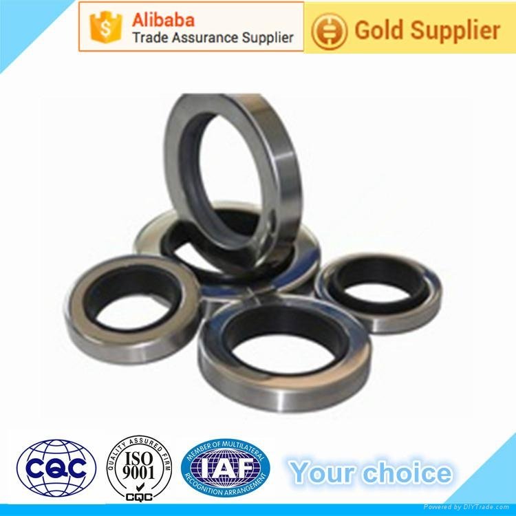 Compressor Rotary Shaft Oil Seal with Dual PTFE Sealing Lip Stainless Steel Ring