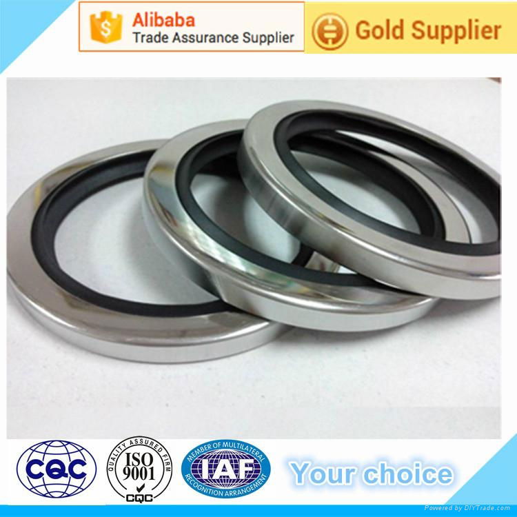 Compressor Rotary Shaft Oil Seal with Dual PTFE Sealing Lip Stainless Steel Ring 2