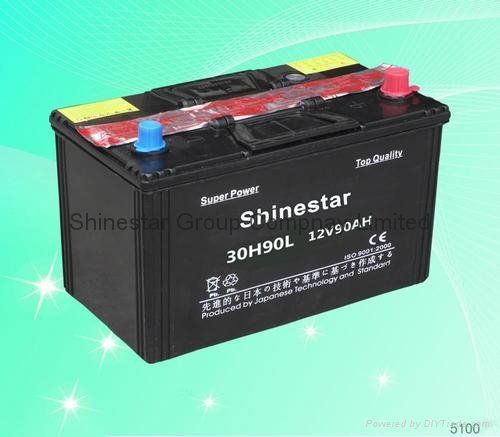 Top Quality 12v 90AH 30H90L Dry Charged Car Battery