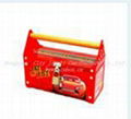 Cartoon design two layers tinplate pencil case with buckle manufacturers and sup