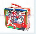 Cartoon design two layers tinplate pencil case with buckle manufacturers and sup 3