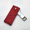 CaraUSB custom leather key shape usb flash disk 8GB metal keys pendrive PU gifts 5