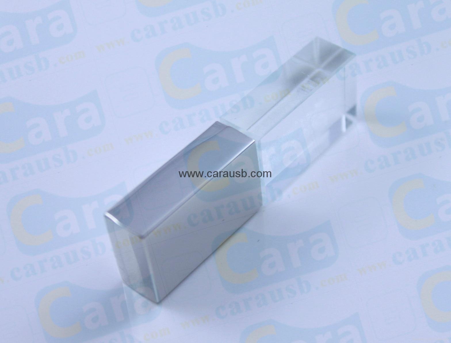 CaraUSB crystal usb flash 16GB LED light up 3D logo clear acrylic flashdrives 5