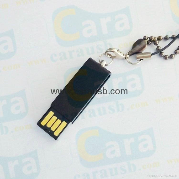 Carausb custom mini elf twister usb flash disk rotation pendrive has keychain