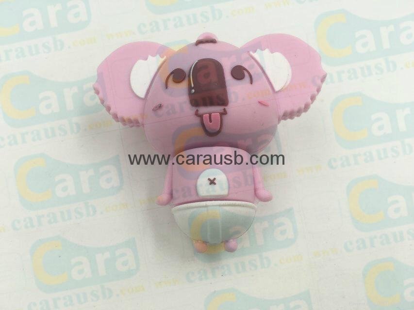 CaraUSB custom PVC 3D raccoon dog usb disk pink wildcat flashdrives 8GB gifts 4