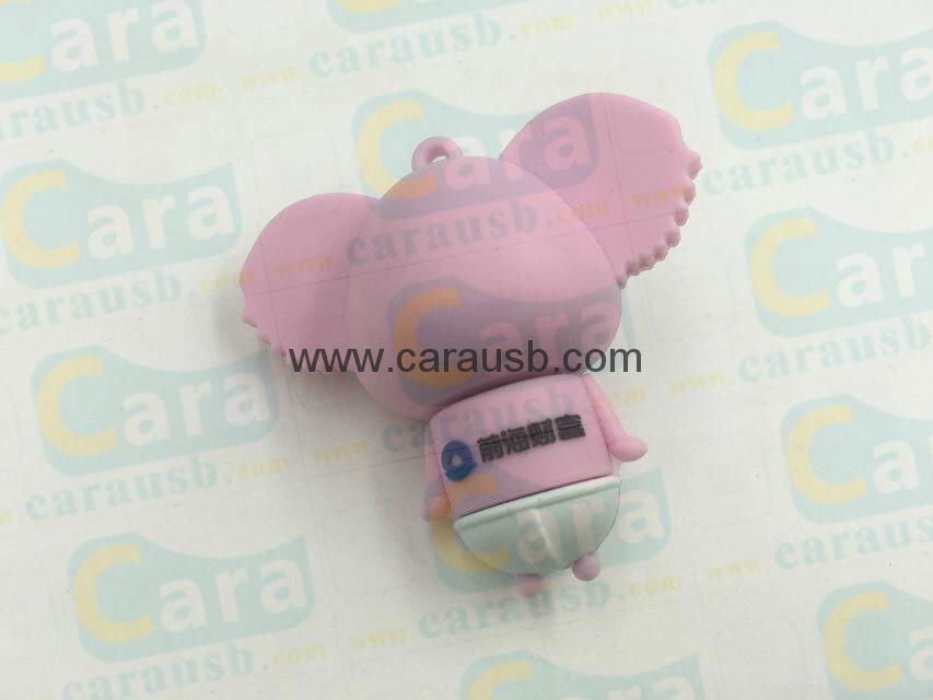 CaraUSB custom PVC 3D raccoon dog usb disk pink wildcat flashdrives 8GB gifts 5