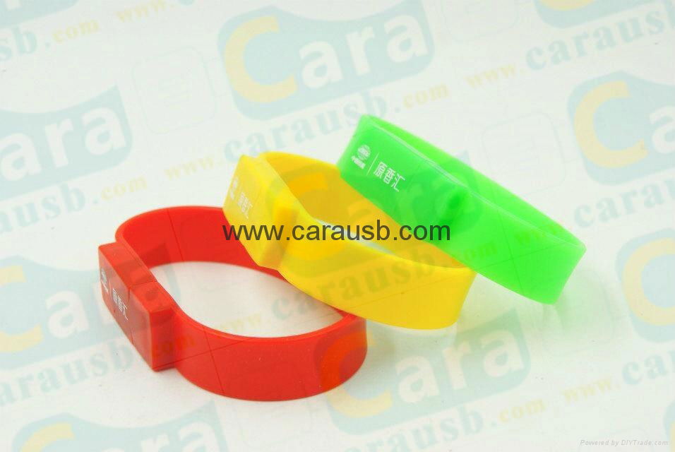 Cara USB silicone bracelet wristband shaped usb disk 8GB flash drives