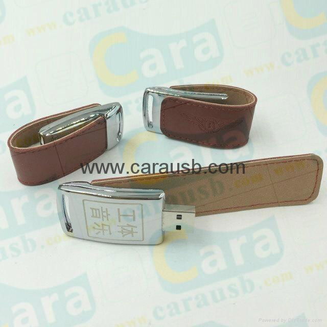 CaraUSB brown leather usb flash disk 8GB music promotional giveaways