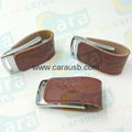 CaraUSB brown leather usb flash disk 8GB music promotional giveaways 4