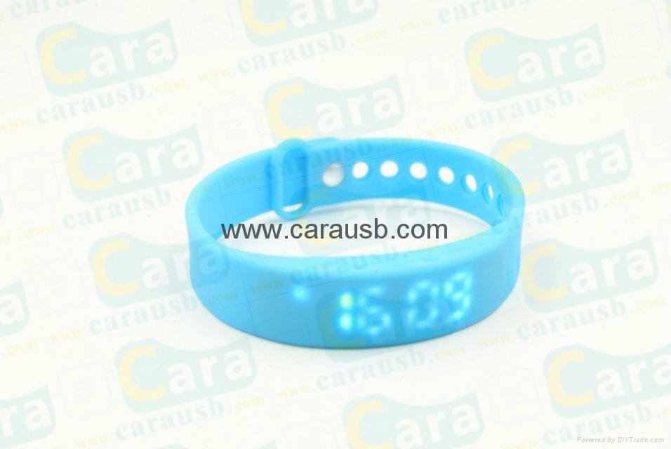 CaraUSB Pedometer shape usb flash drive LED light and watch display digital gift