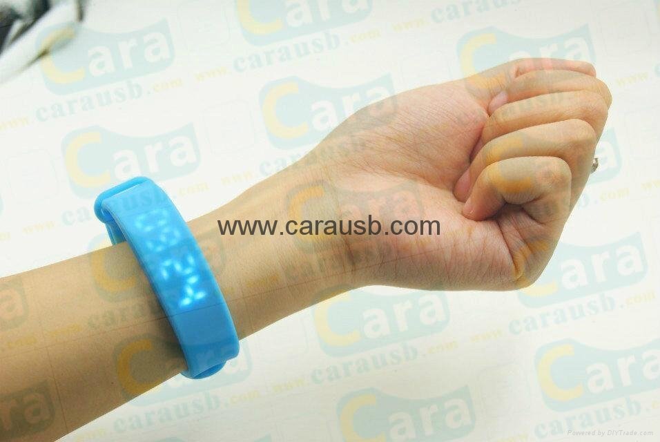 CaraUSB Pedometer shape usb flash drive LED light and watch display digital gift 3