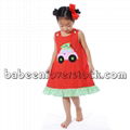 Cute X-mas tree car appliqued girl A-line dress - BB837