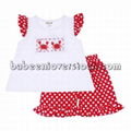 Adorable crab smocked short set for girl - BB949 1