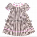 Cute pig smocked bishop dress - BB1033