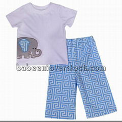 Lovely elephant appliqued set for boys - BB1030