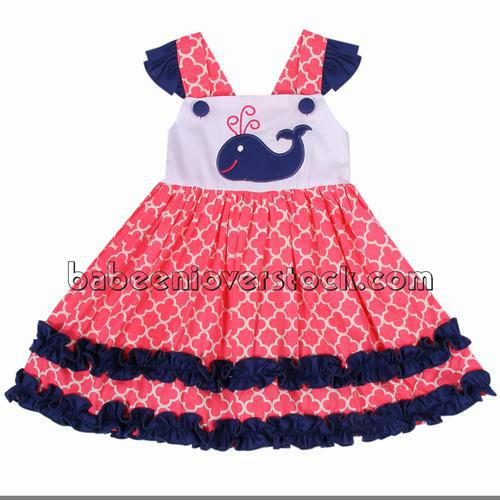 Cute dolphin appliqued dress - BB1021