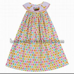 Nice zoo girl smocked bishop dress - BB1012