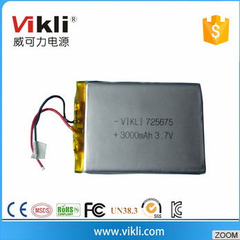 3.7V lithium vehicle Navigator battery 3000mah