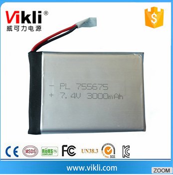 7.4V rechargeable lithium polymer battery
