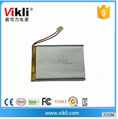3.7V Soft package single cell 2100mah Li-po batteries with high power