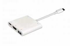 USB type-C to Displayport 3 USB 3.0 type