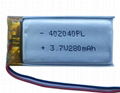 聚合物锂离子电池402040 PL 280mAH 3.7V 1