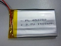 聚合物鋰電池653759PL－1500mAh 3.7V
