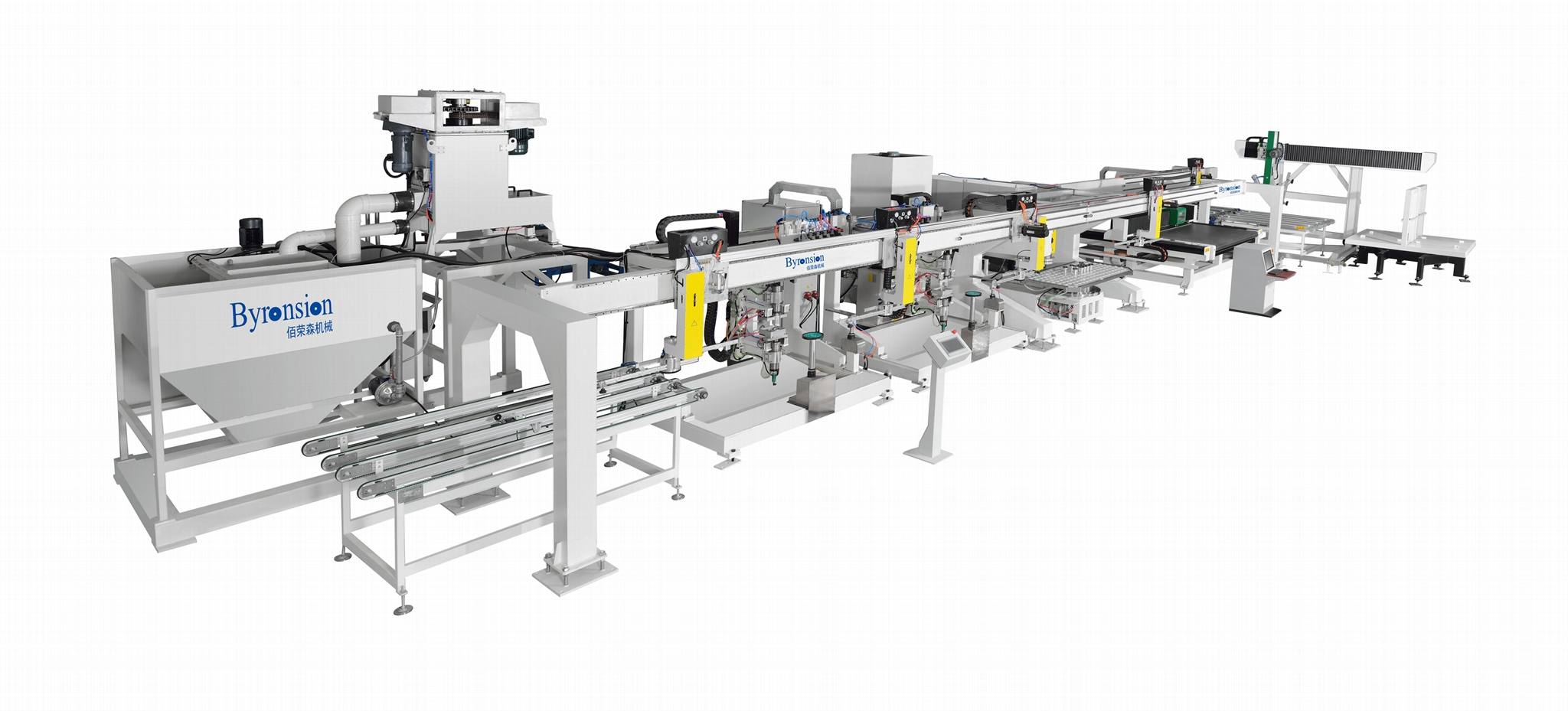 Fully automatic automotive glass production line improving efficiency