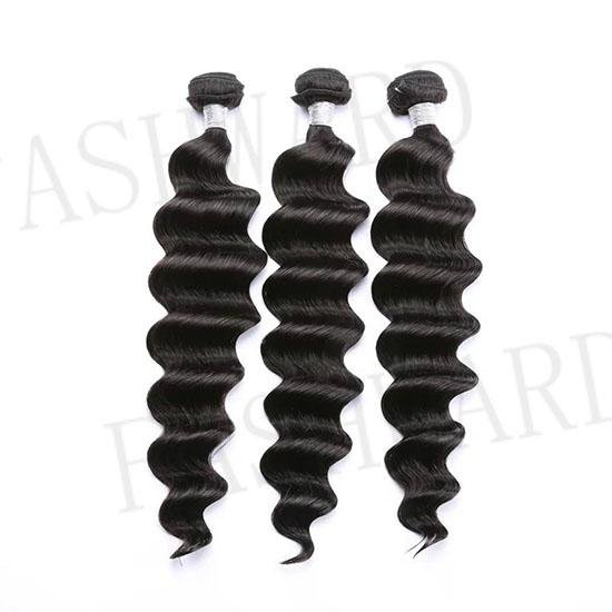 Human hair Extension hair weft in loose wave texture different colour
