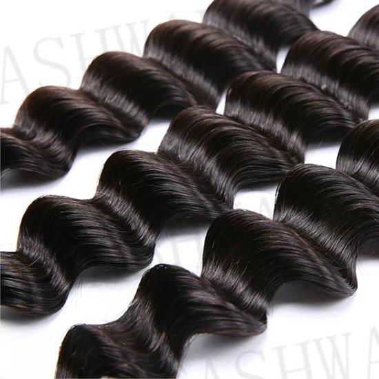 Human hair Extension hair weft in loose wave texture different colour 3