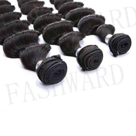 Human hair Extension hair weft in loose wave texture different colour 4