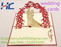 100%Hand-made 3D wedding card