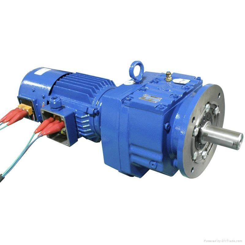 R series blue color helical geared motor for conveyor  2