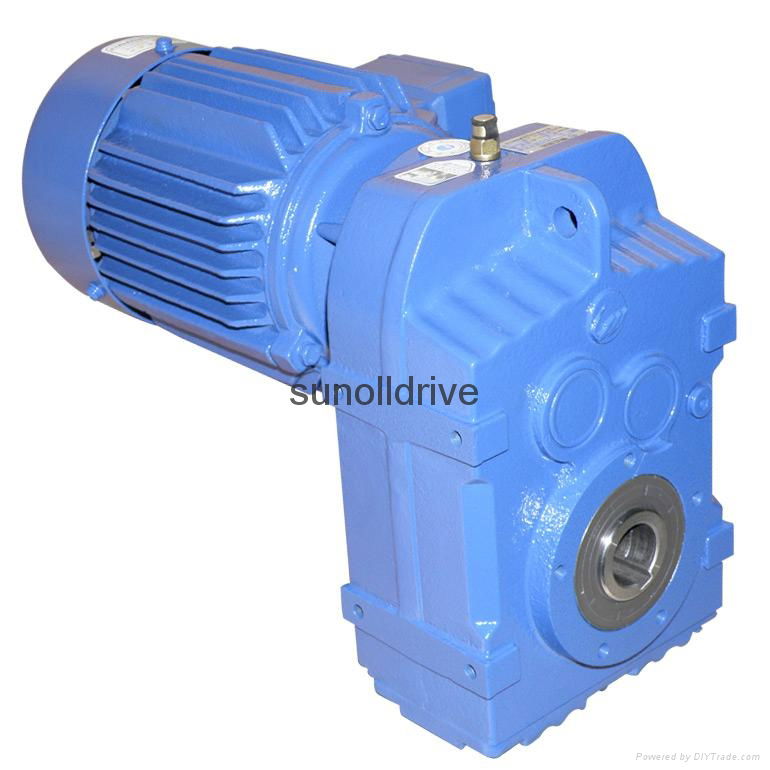 F series blue color helical geared motor/gearbox/ speed reducer 
