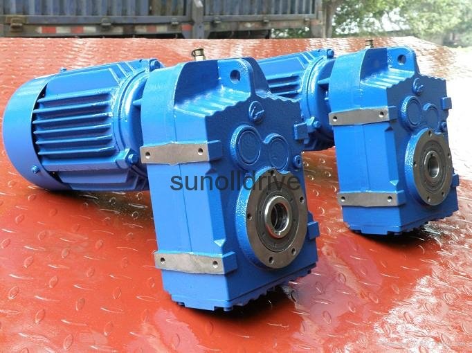 F series blue color helical geared motor/gearbox/ speed reducer  2