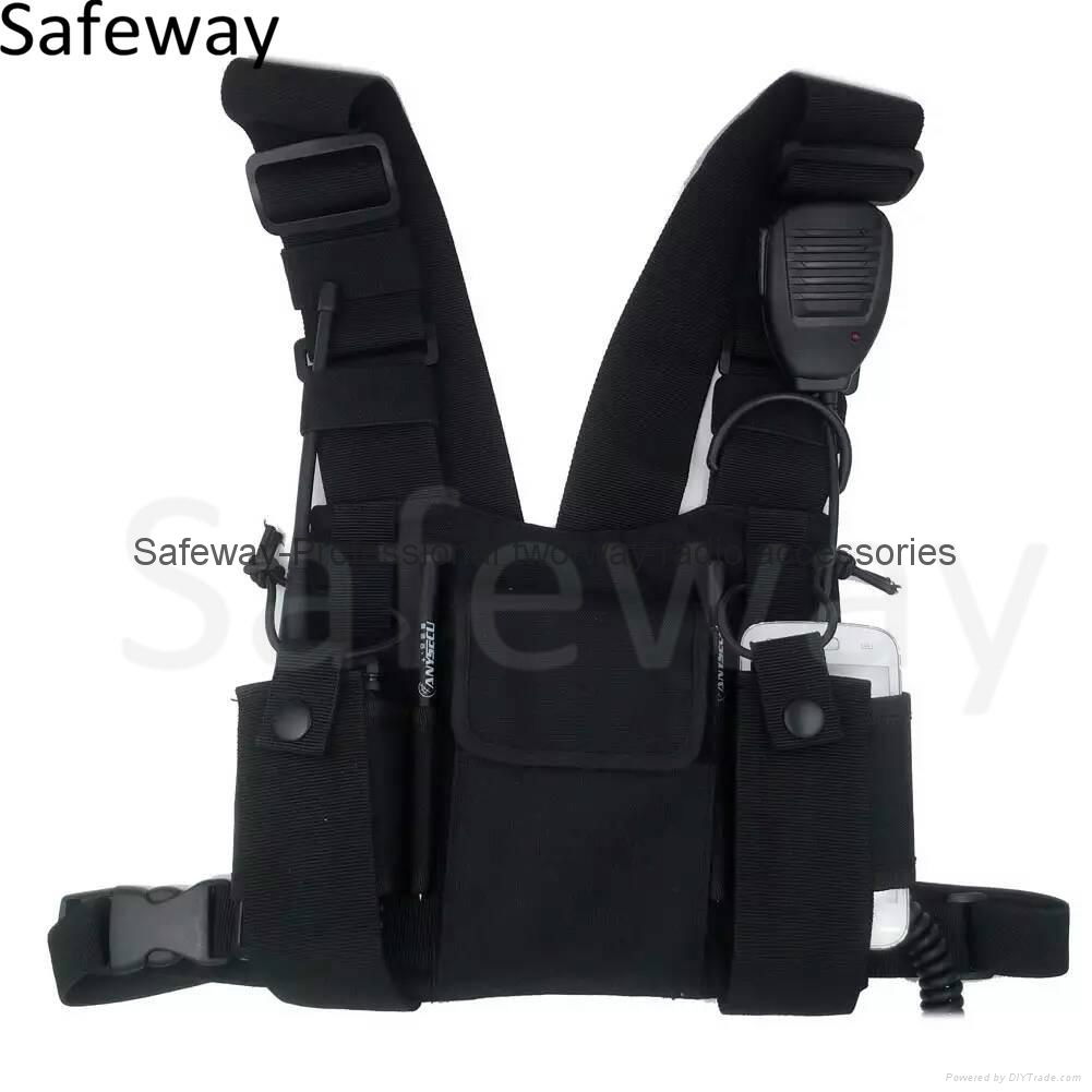 2016 New Nylon Two way radio pouch Chest Pack Pocket walkie talkie carry bag 