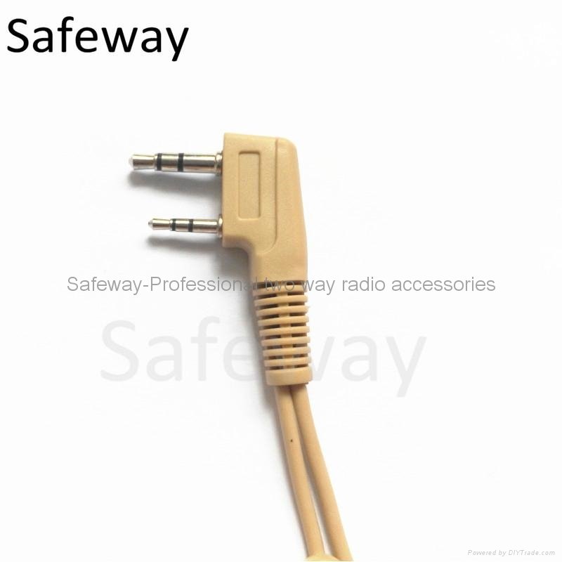 Beige color 2 wire acoustic tube earpiece headset for Kenwood and baofeng UV-5R 2