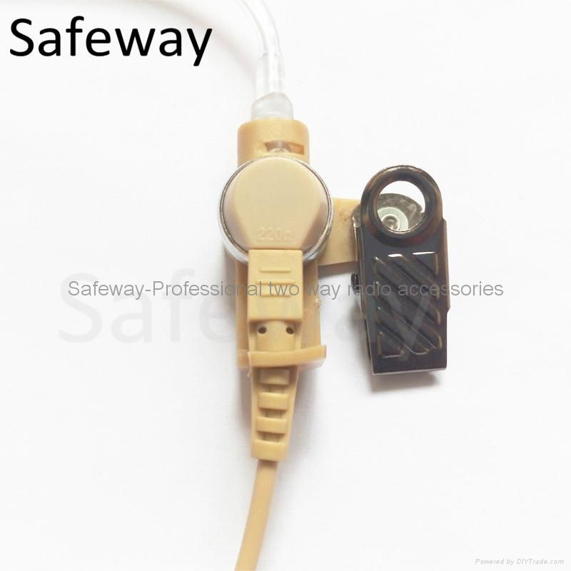 Beige color 2 wire acoustic tube earpiece headset for Kenwood and baofeng UV-5R 3