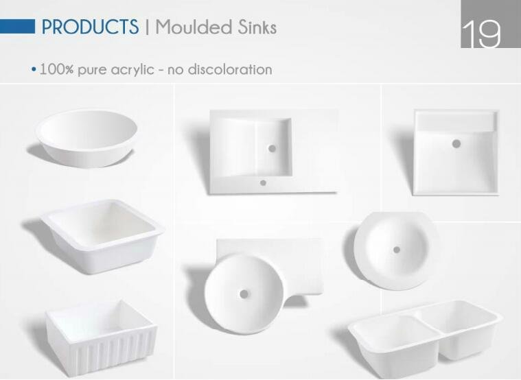  100% pure acrylic solid surface Sink and basin 4