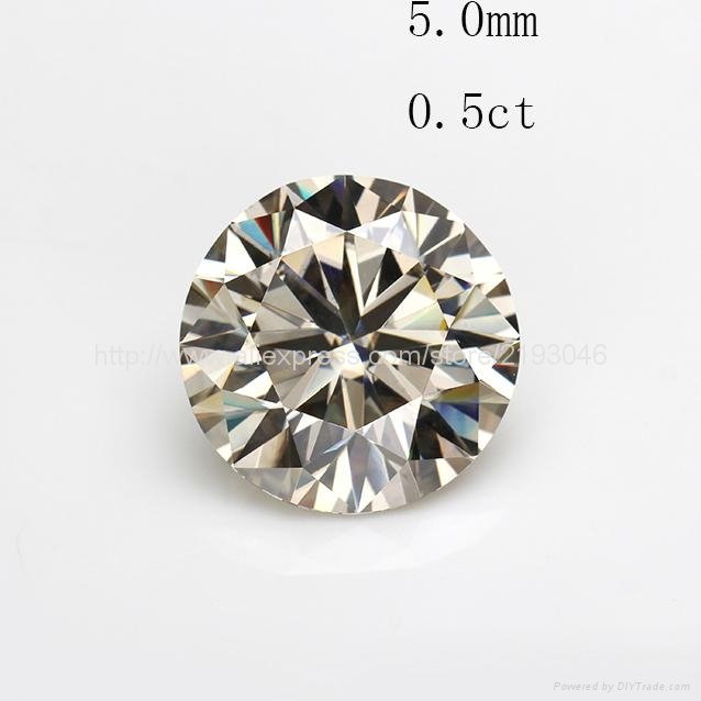 5.0mm 0.5 carat moissanite loose stone