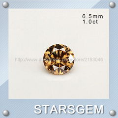 6.5mm 1.0 carat moissanite loose gemstones champagne color