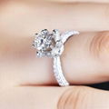 snow white 1.0 carat moissanite engagement ring in 18K gold 2