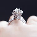 snow white 1.0 carat moissanite engagement ring in 18K gold 5