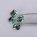 7.0mm cushion cut green moissanite stone 1