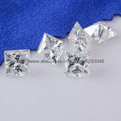 5*5mm princess cut moissanite loose stones