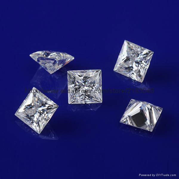 5*5mm princess cut moissanite loose stones 5