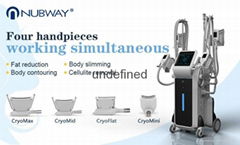 cryolipolysis slimming device 4 cryo handles can work together reduce fat 