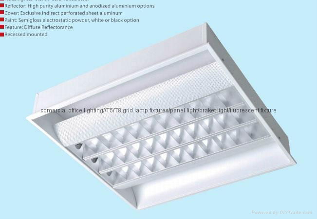 Grille lamp fixture 0.5-1.1mm cold-rolled steel T5/3*28W